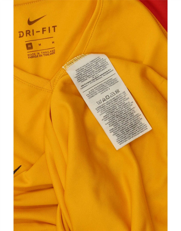 Nike Hommes Dri Fit T-Shirt Haut Jaune Moyen Colorblock Polyester