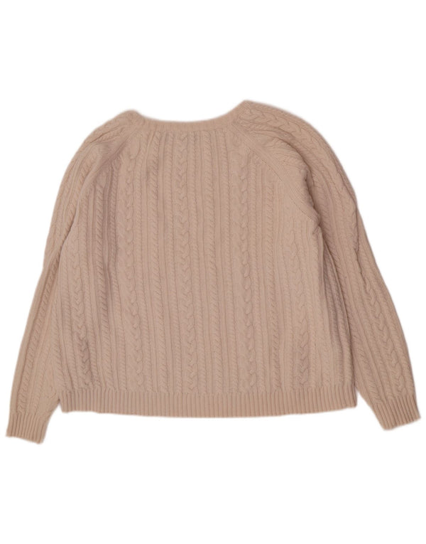 Max Mara Pull ample à col bateau pour femme UK 16 Large Blanc cassé