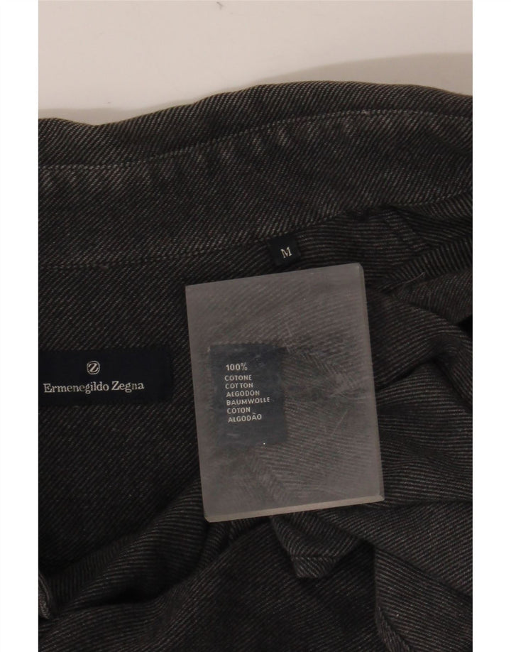 ERMENEGILDO ZEGNA Chemise Homme Coton Rayé Gris Moyen