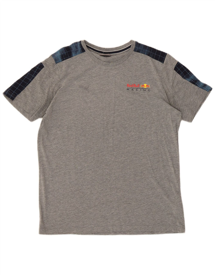 Puma T-Shirt Top Homme Gris Moyen Colourblock Cotton