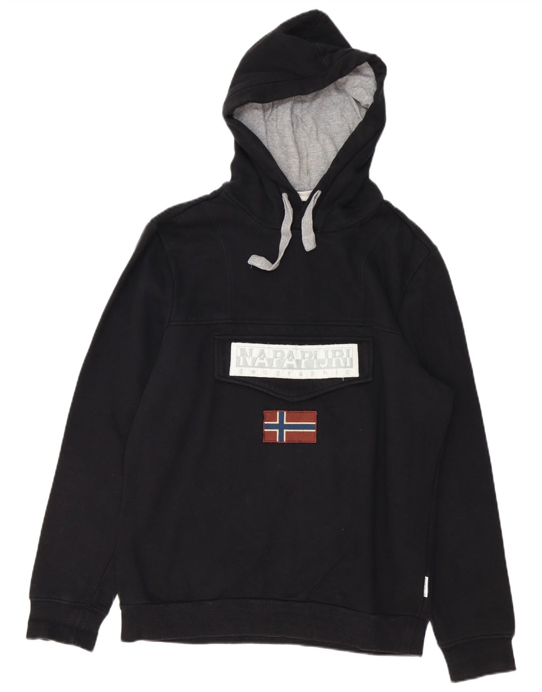 NAPAPIJRI Pull à Capuche Graphique Homme Noir Moyen Coton