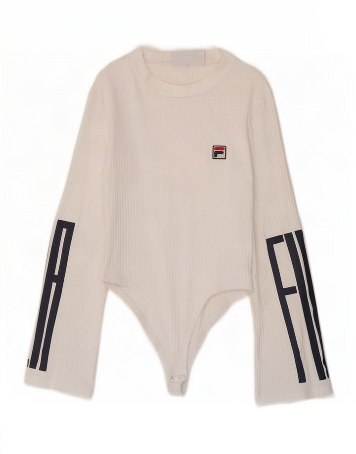 Fila Body graphique à manches longues pour femme UK 4 XS Blanc