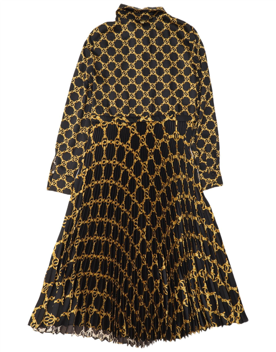 Twinset Robe longue à manches longues à motif abstrait pour femme UK 44 Noir moyen
