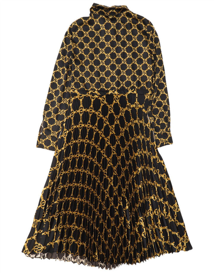 Twinset Robe longue à manches longues à motif abstrait pour femme UK 44 Noir moyen