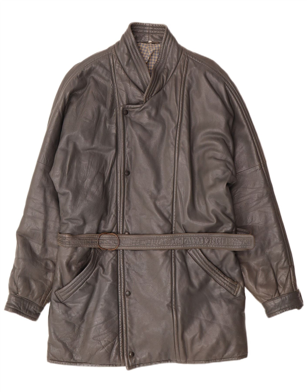 DRESSCO Manteau en cuir pour homme IT 54 2XL Cuir gris