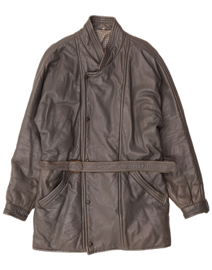 DRESSCO Manteau en cuir pour homme IT 54 2XL Cuir gris
