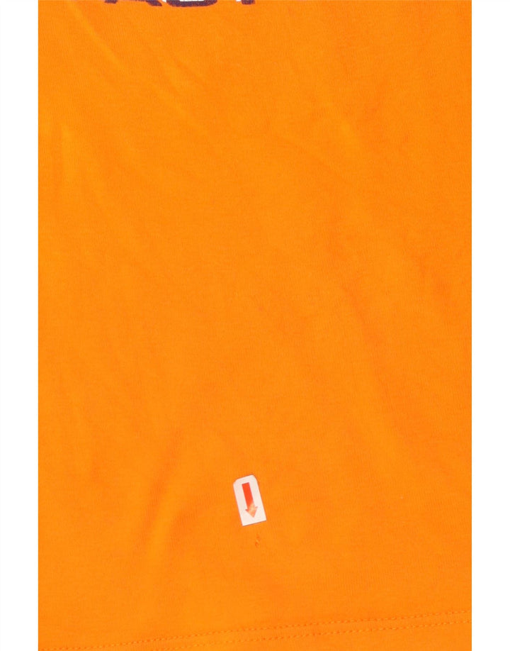 LEE T-shirt court graphique pour femme UK 12 en coton orange moyen