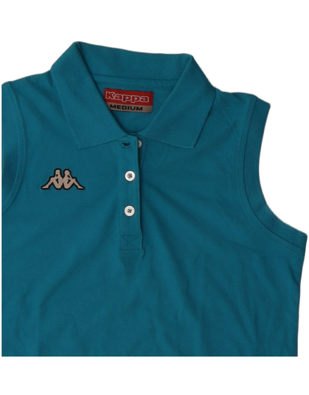 Kappa Polo sans manches pour femme UK 12 Bleu moyen Coton