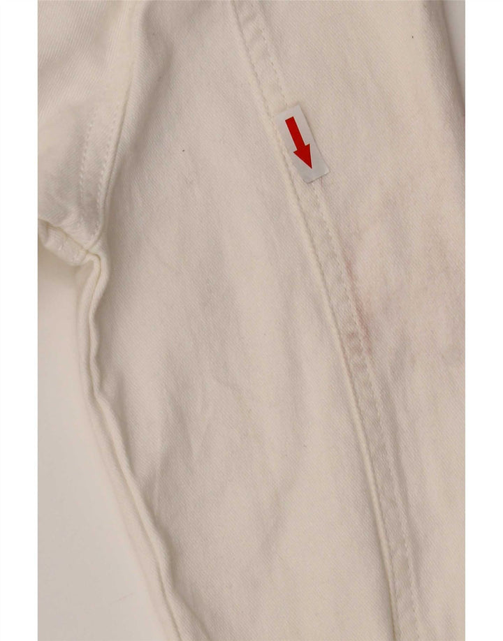 Lee Veste en jean Riders pour femme UK 10 Petit coton blanc