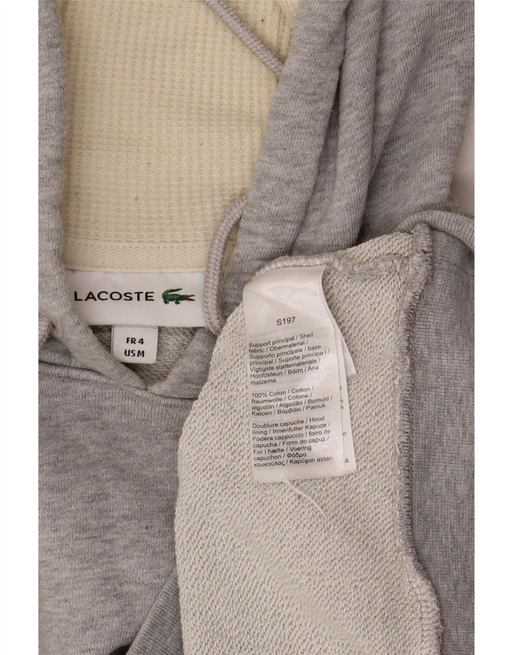 LACOSTE Pull à capuche homme taille 4 coton gris moyen