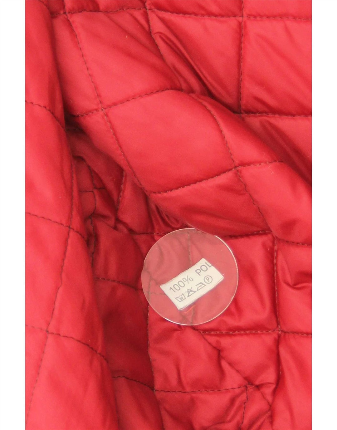 vintage Mens Graphic Varsity Jacket UK 38 Moyen Rouge Polyamide