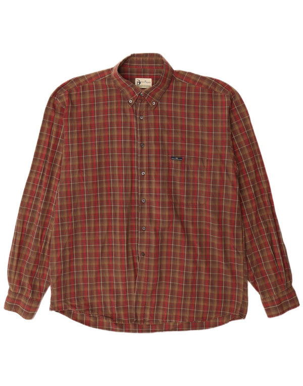 Sergio Tacchini Chemise Homme 2XL Marron Carreaux Coton