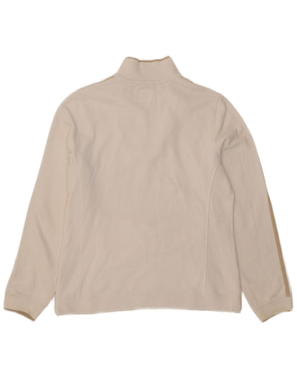 Champion Sweat-shirt à col zippé pour femme UK 14 Coton blanc moyen
