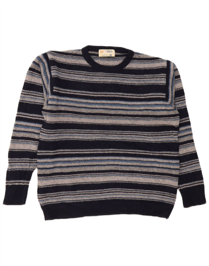 Marks & Spencer Pull à col rond pour homme Bleu marine rayé