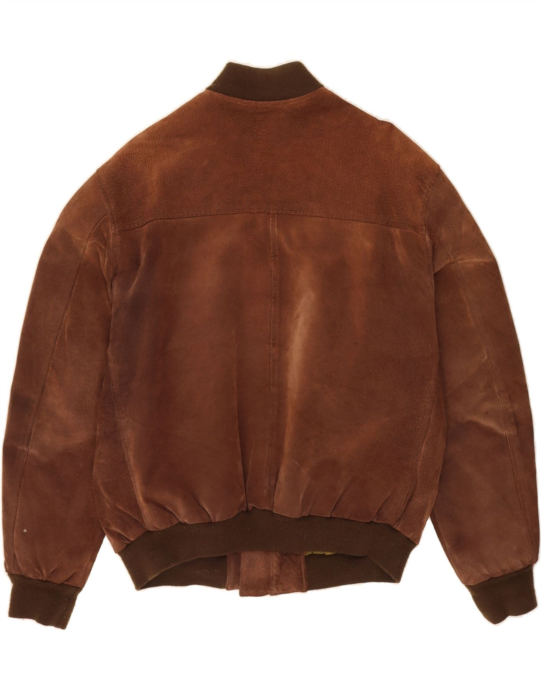 VINTAGE Veste bomber en daim homme UK 40 Grand cuir marron