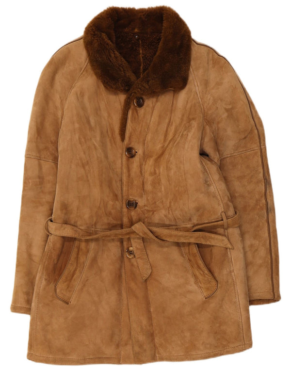 Manteau en peau de mouton vintage pour hommes IT 48 Beige moyen
