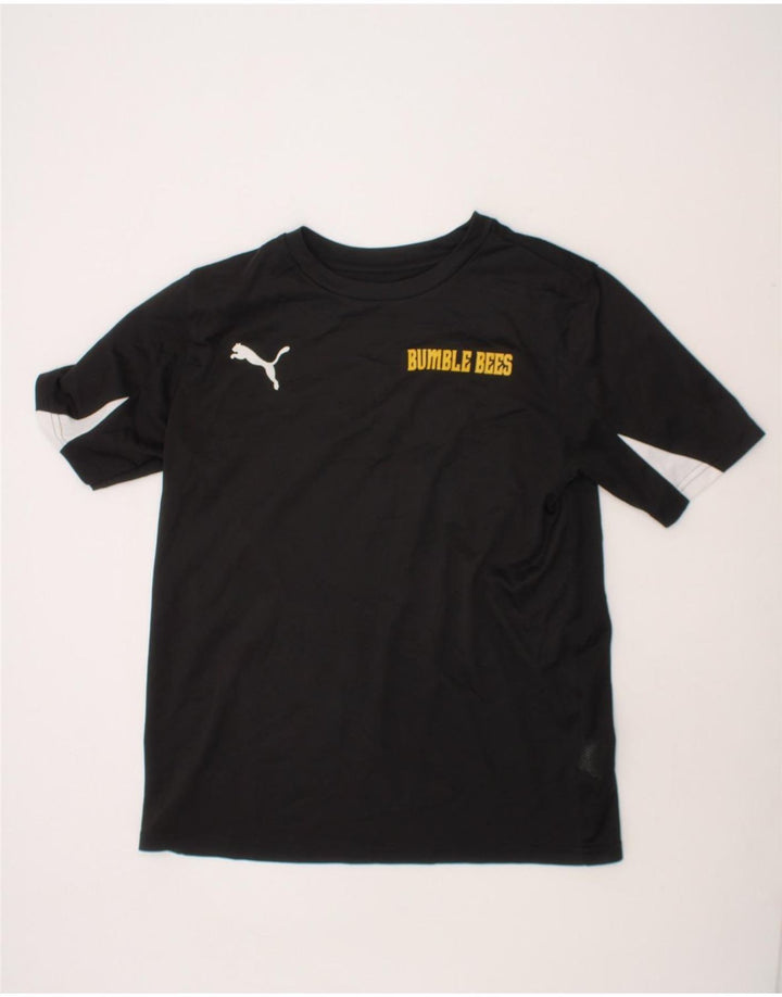 PUMA Boys Graphic T-Shirt Top 13-14 Years Black Polyester Vintage Puma and Second-Hand Puma from Messina Hembry 