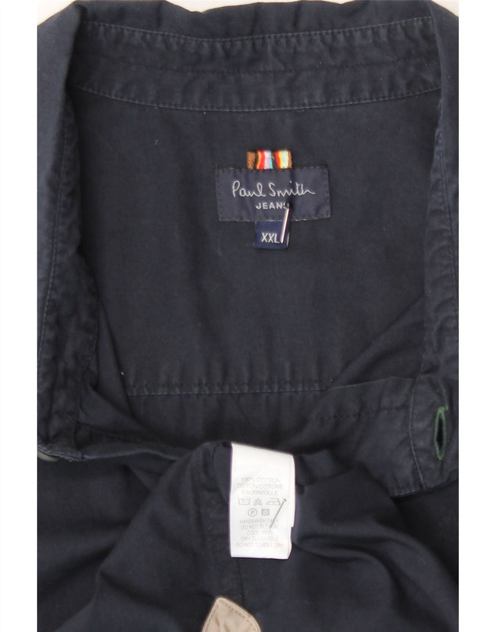 Paul Smith Chemise à manches courtes pour homme 2XL Bleu marine Coton