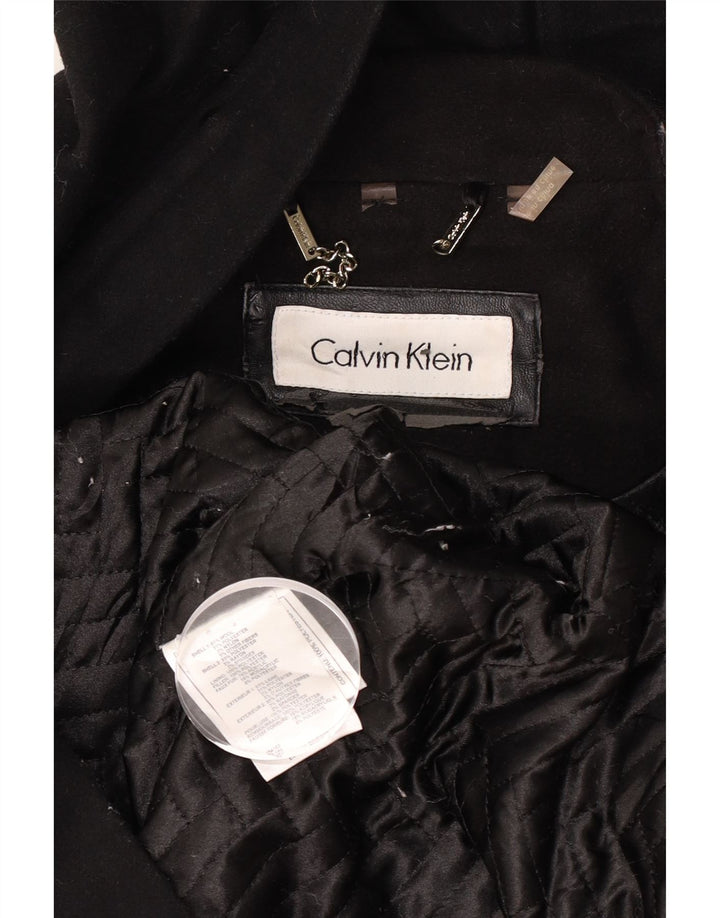 Calvin Klein Manteau à capuche pour femme UK 16 Large Laine noire