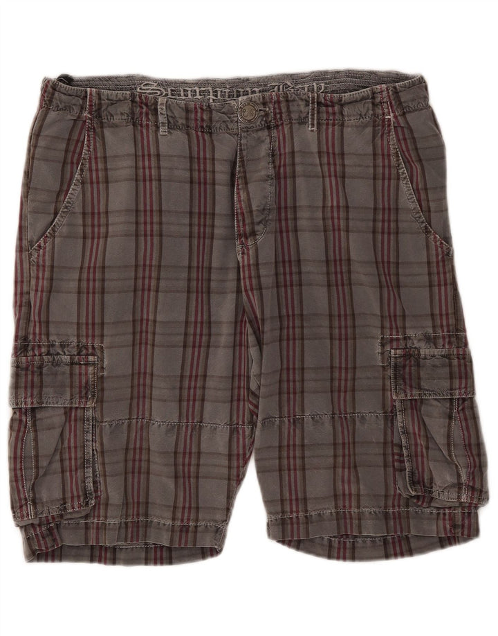 Scorpion Bay Short cargo pour homme W36 en coton à carreaux gris grand