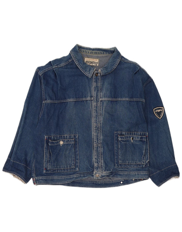 Krizia Veste en jean surdimensionnée pour homme UK 14 Bleu moyen