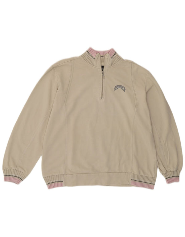 CHAMPION Sweat-shirt à col zippé pour femme UK 18 XL Coton beige