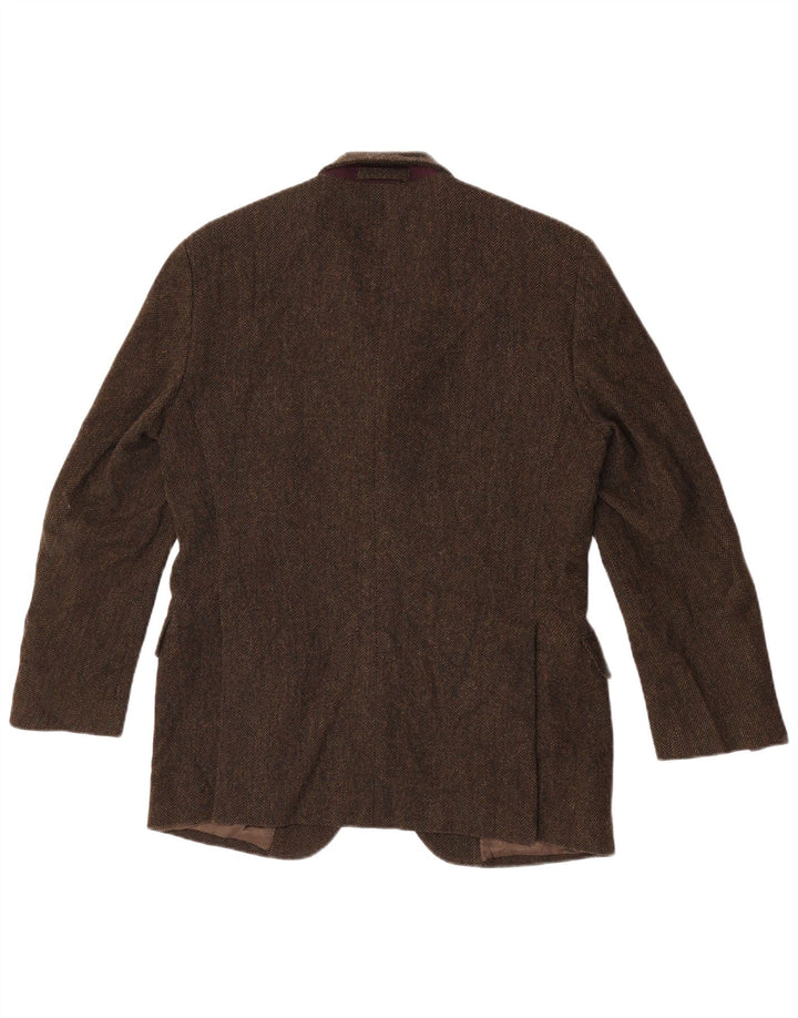 Massimo Dutti Veste blazer à 3 boutons pour homme EU 48 Kaki moyen à chevrons