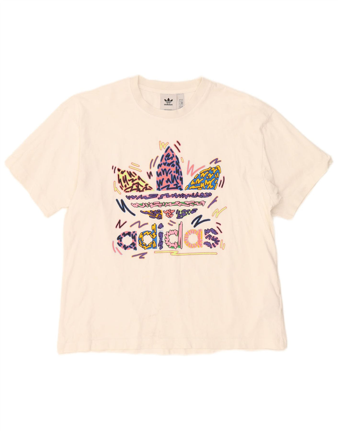 Adidas T-shirt graphique pour homme en coton blanc moyen