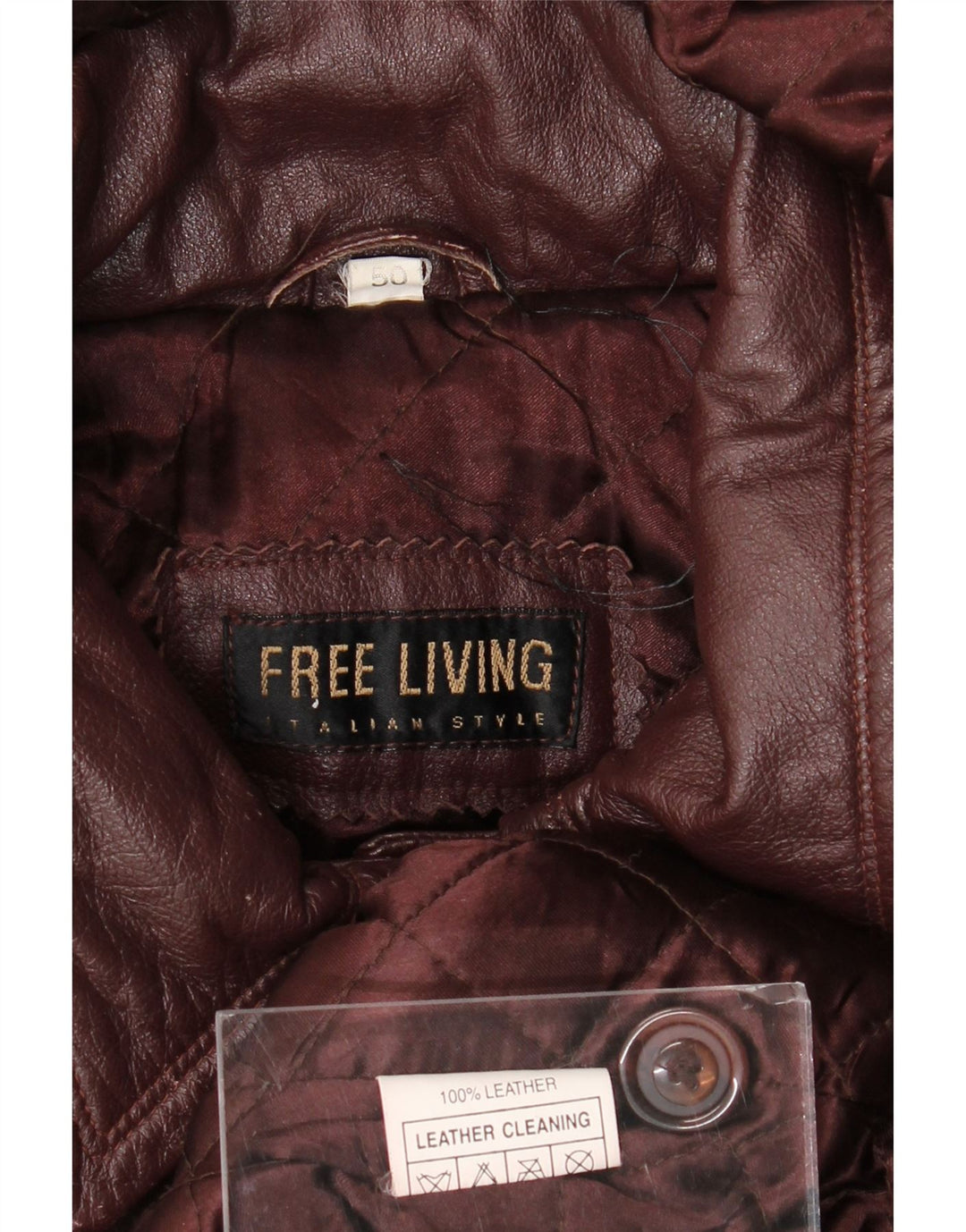 Manteau en cuir à capuche surdimensionné pour femme vintage IT 50 XL Cuir marron