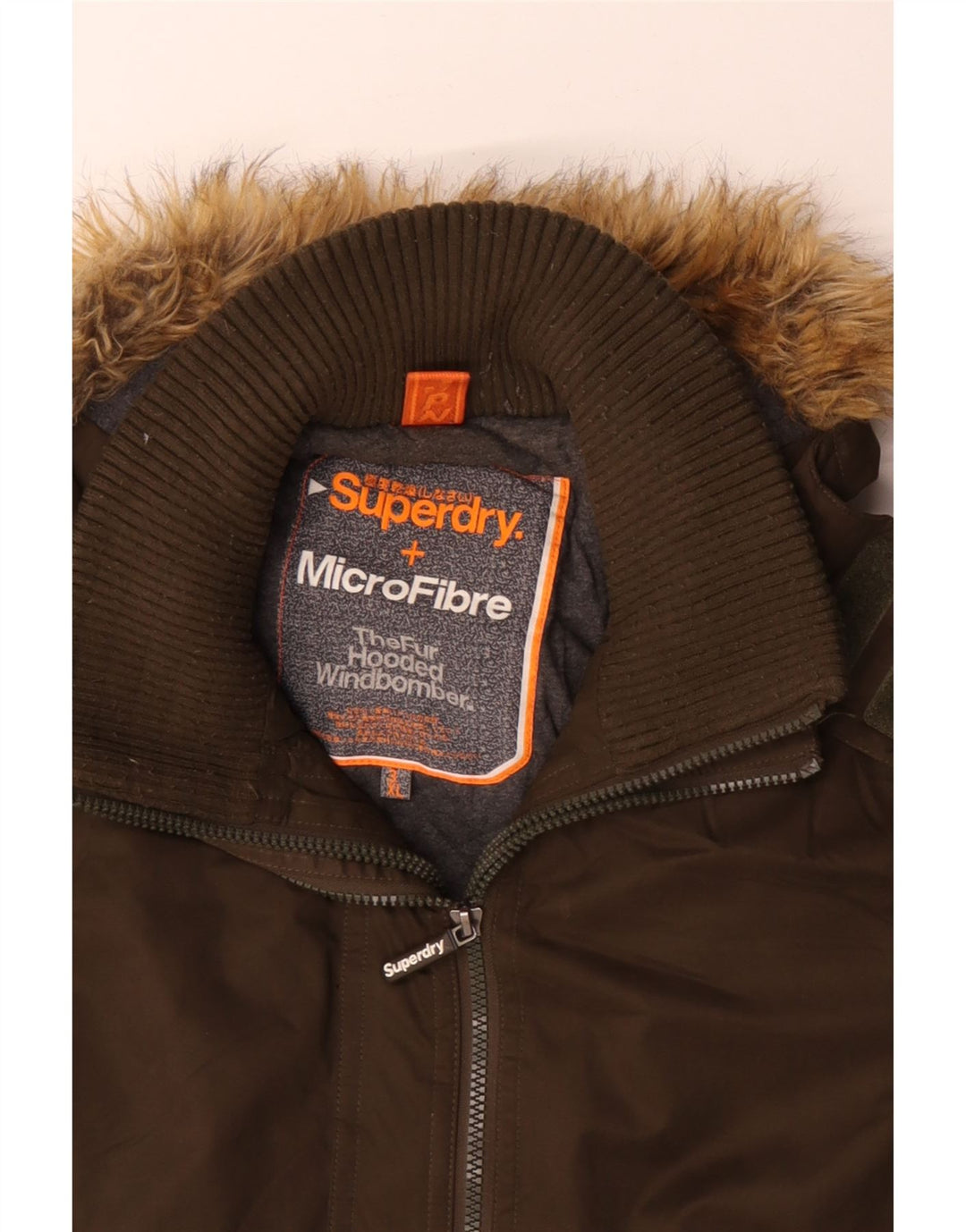 SUPERDRY Veste Bomber à Capuche Windbomber Homme UK 46 3XL Kaki Coton