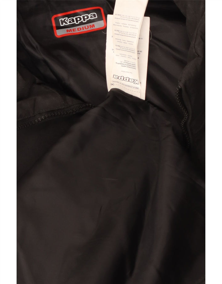 Kappa Manteau coupe-vent à capuche graphique pour homme UK 38 Medium Noir Polyester