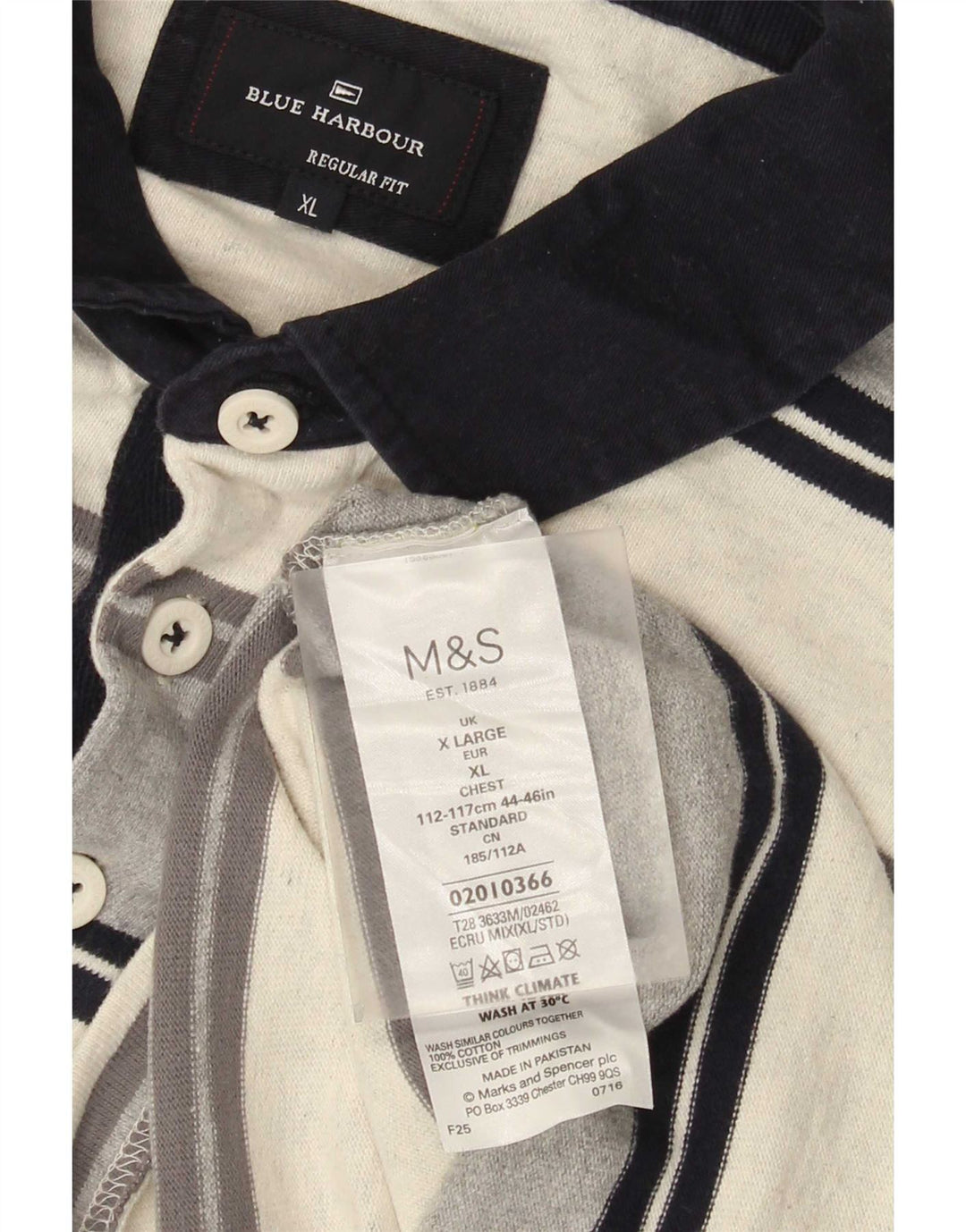 Marks & Spencer Polo de Rugby à Manches Longues Homme XL Multicolore