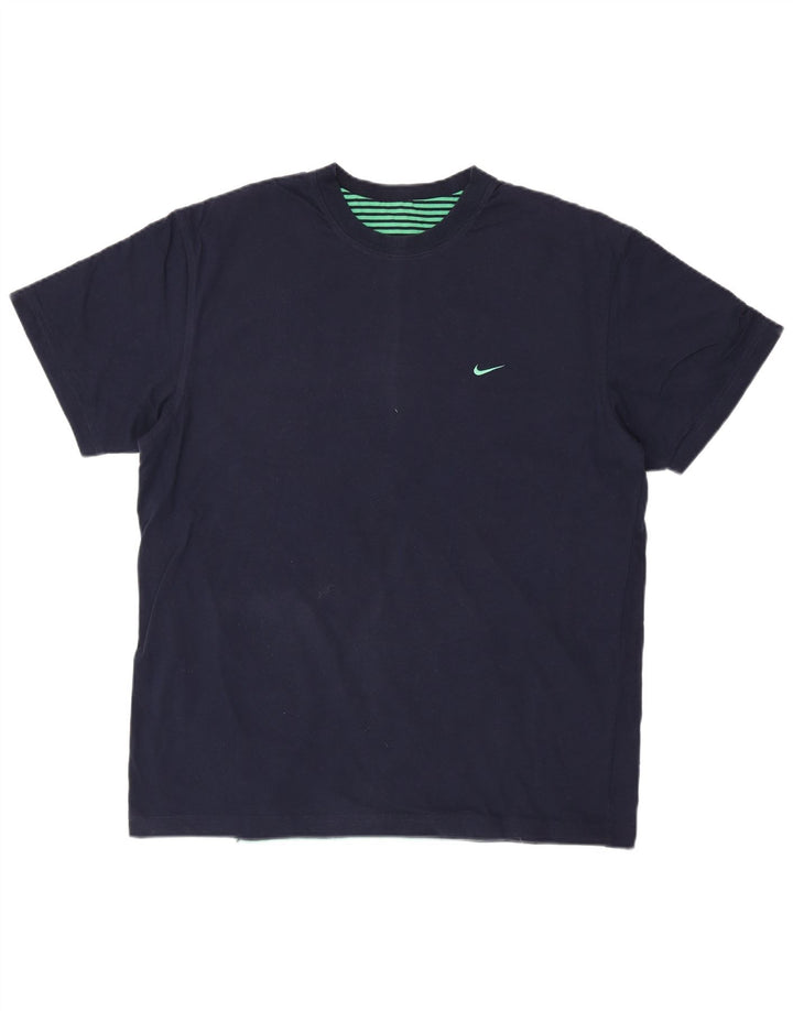 NIKE T-Shirt Homme Haut Large Bleu Marine Coton