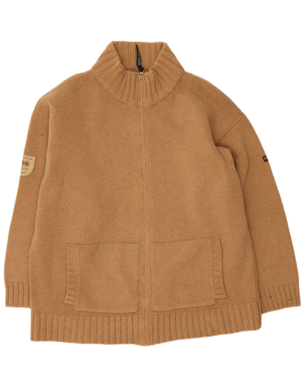 Napapijri Femme Geographic Cardigan surdimensionné Pull UK 18 XL Laine Beige