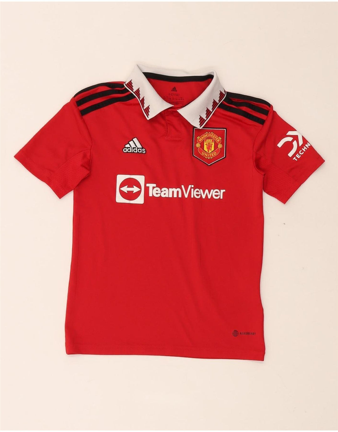 ADIDAS Polo graphique Manchester United pour garçon 9-10 ans rouge polyester