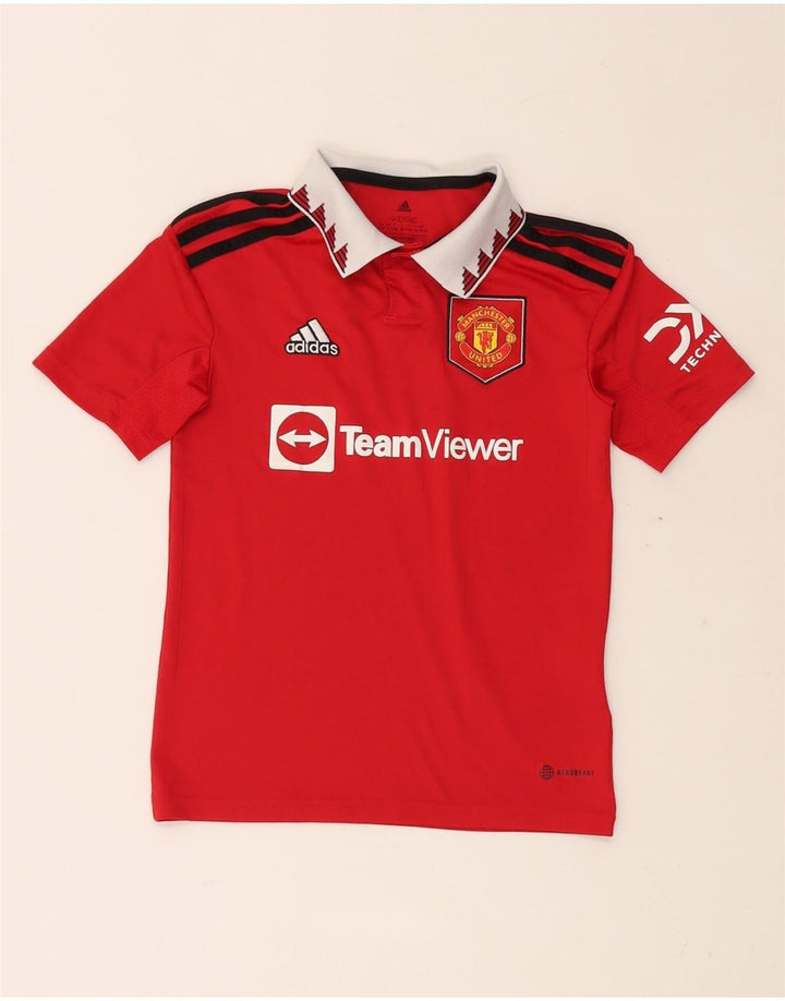 ADIDAS Polo graphique Manchester United pour garçon 9-10 ans rouge polyester