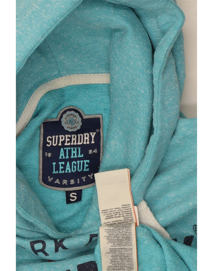 SUPERDRY Pull à capuche London Graphic pour femme UK 10 Petit Bleu Moucheté