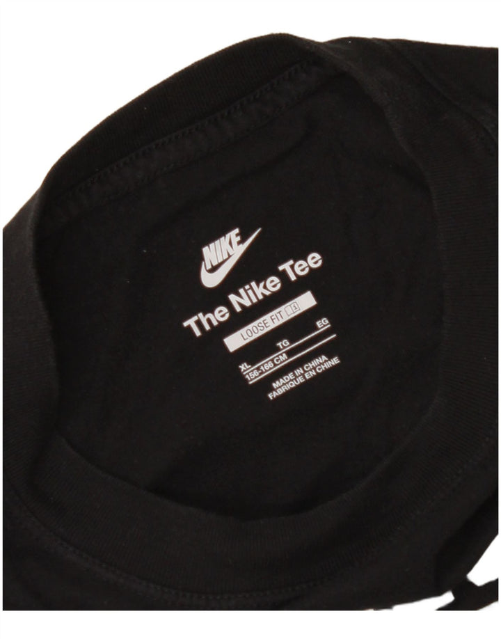 NIKE T-shirt court coupe ample pour fille 13-14 ans XL Noir