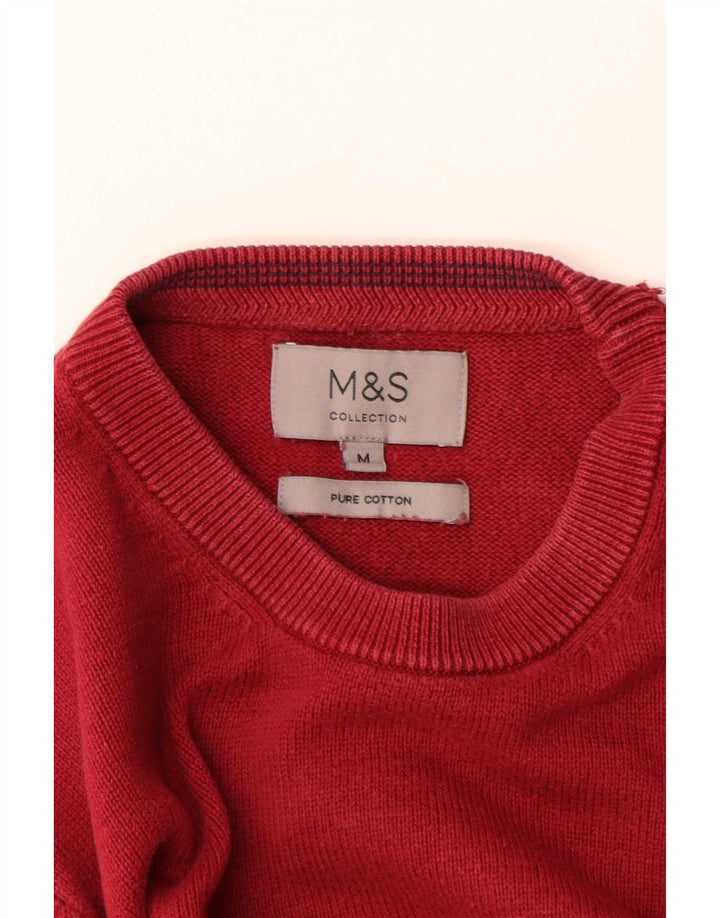 Marks & Spencer Pull Col Ras du Cou Homme Rouge Moyen Coton