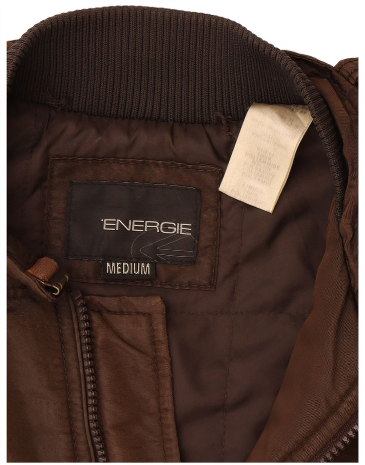 ENERGIE Veste Bomber Homme UK 38 Marron Moyen Polyamide
