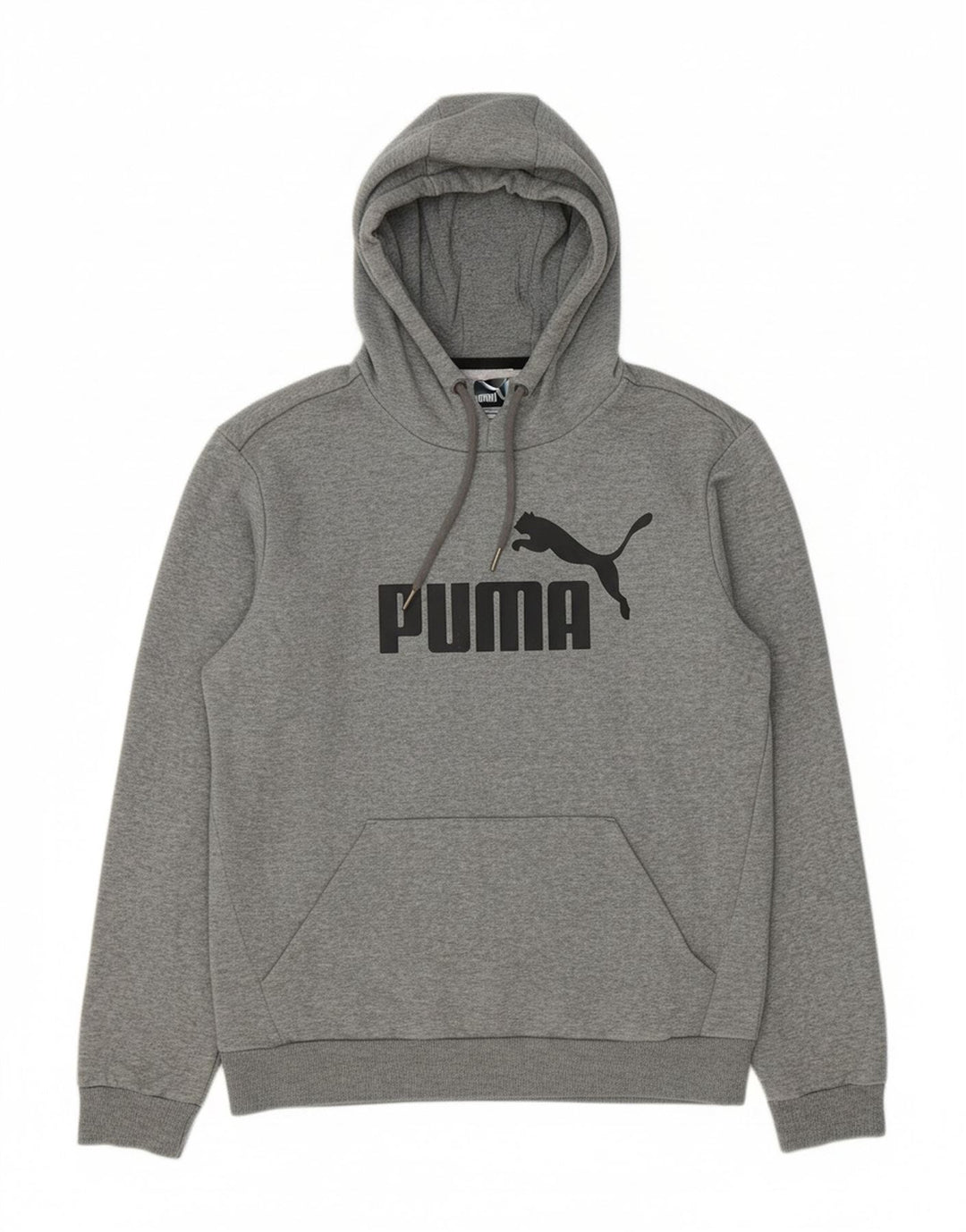 PUMA Mens Graphic Hoodie Jumper Medium Grey Cotton