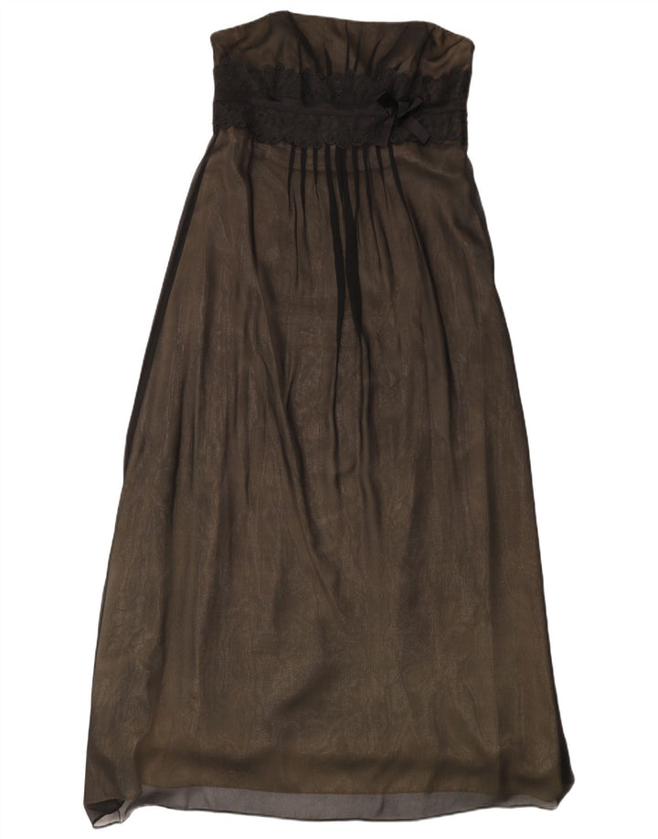 Monsoon Robe bustier pour femme UK 44 Grande soie noire