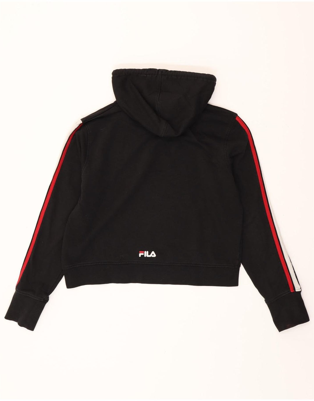 FILA Pull à capuche court graphique pour femme UK 18 XL Coton color block noir