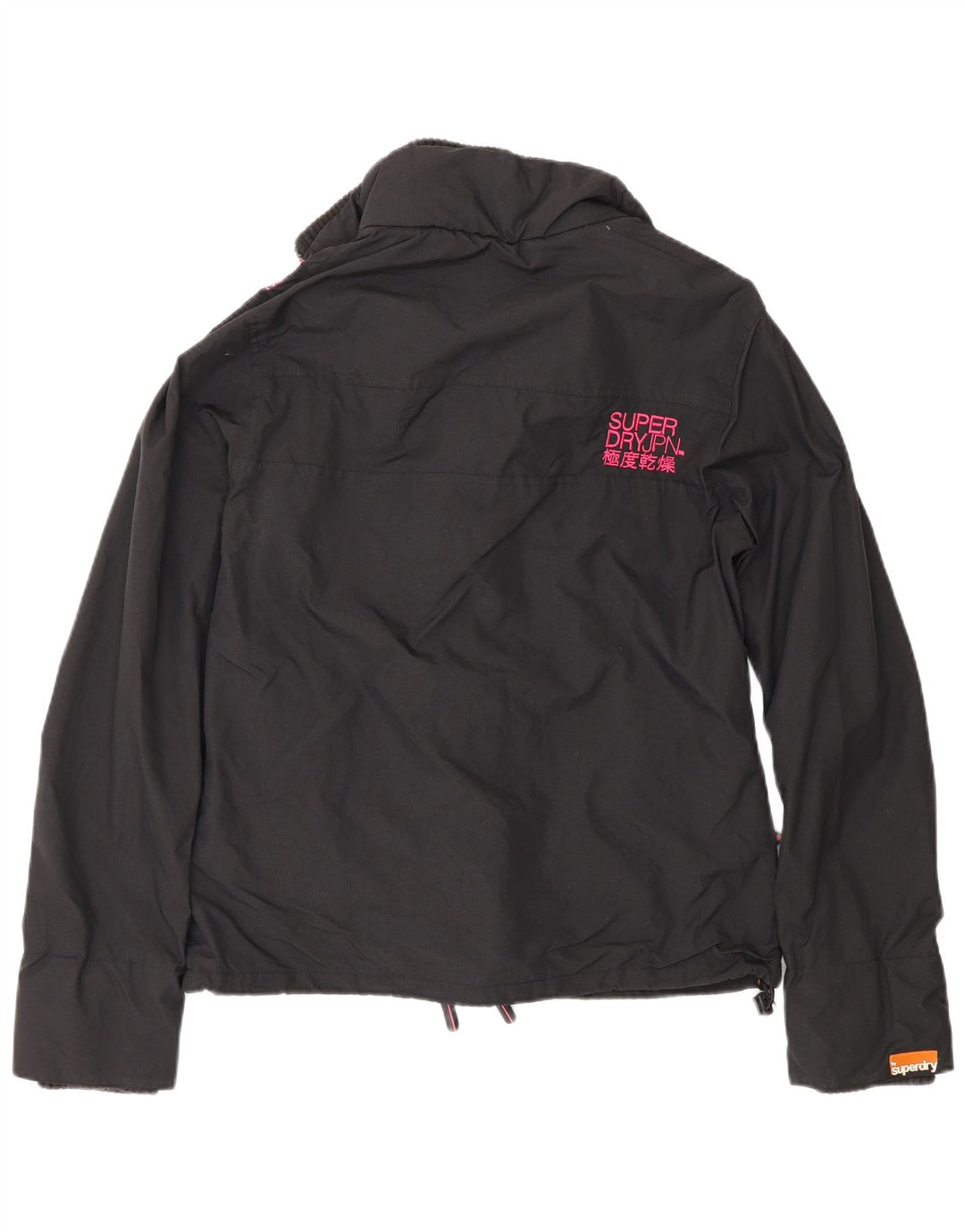 Superdry Veste coupe-vent coupe régulière pour femme UK 16 Large Noir Nylon