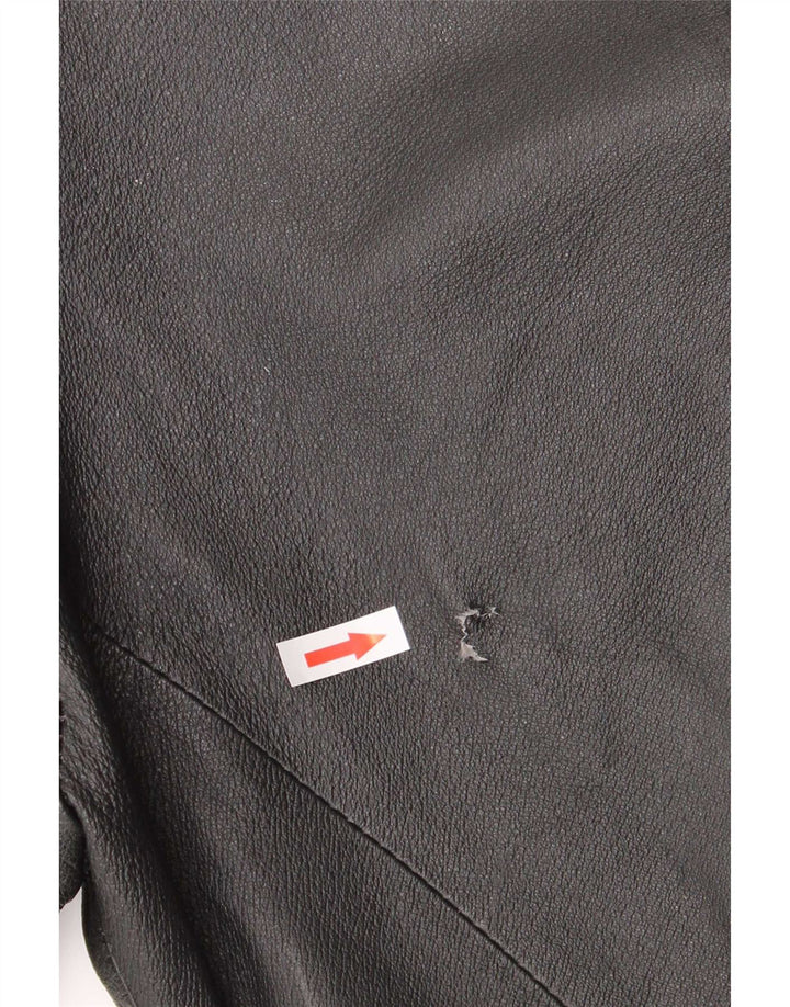 veste boléro en cuir surdimensionnée femme vintage IT 40 Petit Noir