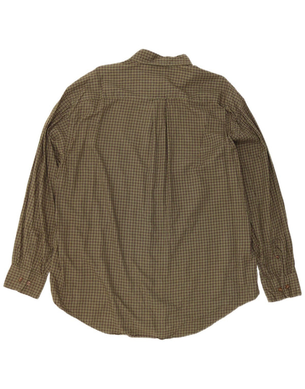 Nautica Chemise en flanelle pour homme XL Kaki à carreaux en coton