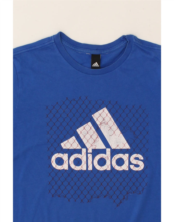 ADIDAS Mens Graphic T-Shirt Top Small Blue Cotton Vintage Adidas and Second-Hand Adidas from Messina Hembry 
