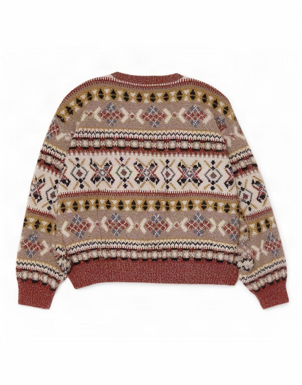 C & A Pull à col rond pour femme UK 14 Medium Multicolore Fair Isle