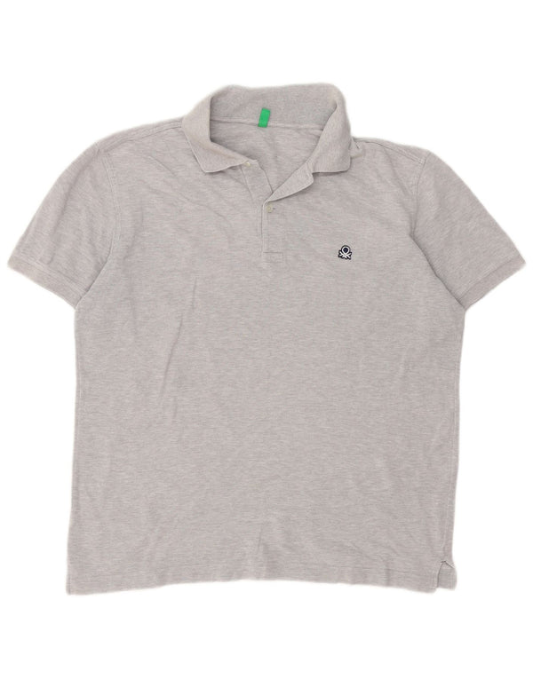 Benetton Polo Homme Gris Moyen Moucheté