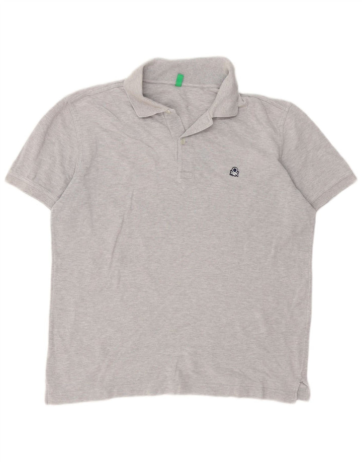 Benetton Polo Homme Gris Moyen Moucheté
